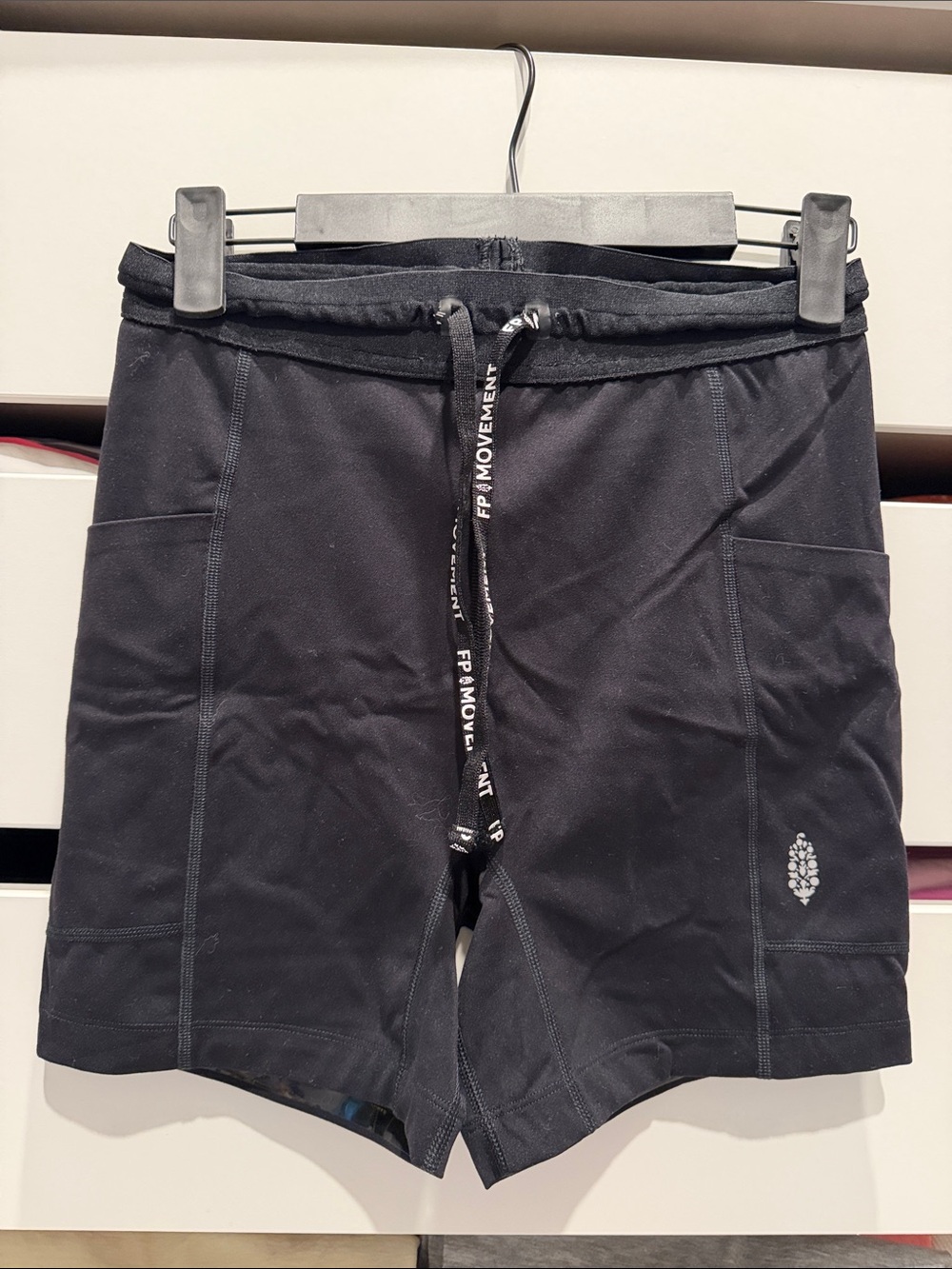 Free People Movement Black Athletic Drawstring Shorts